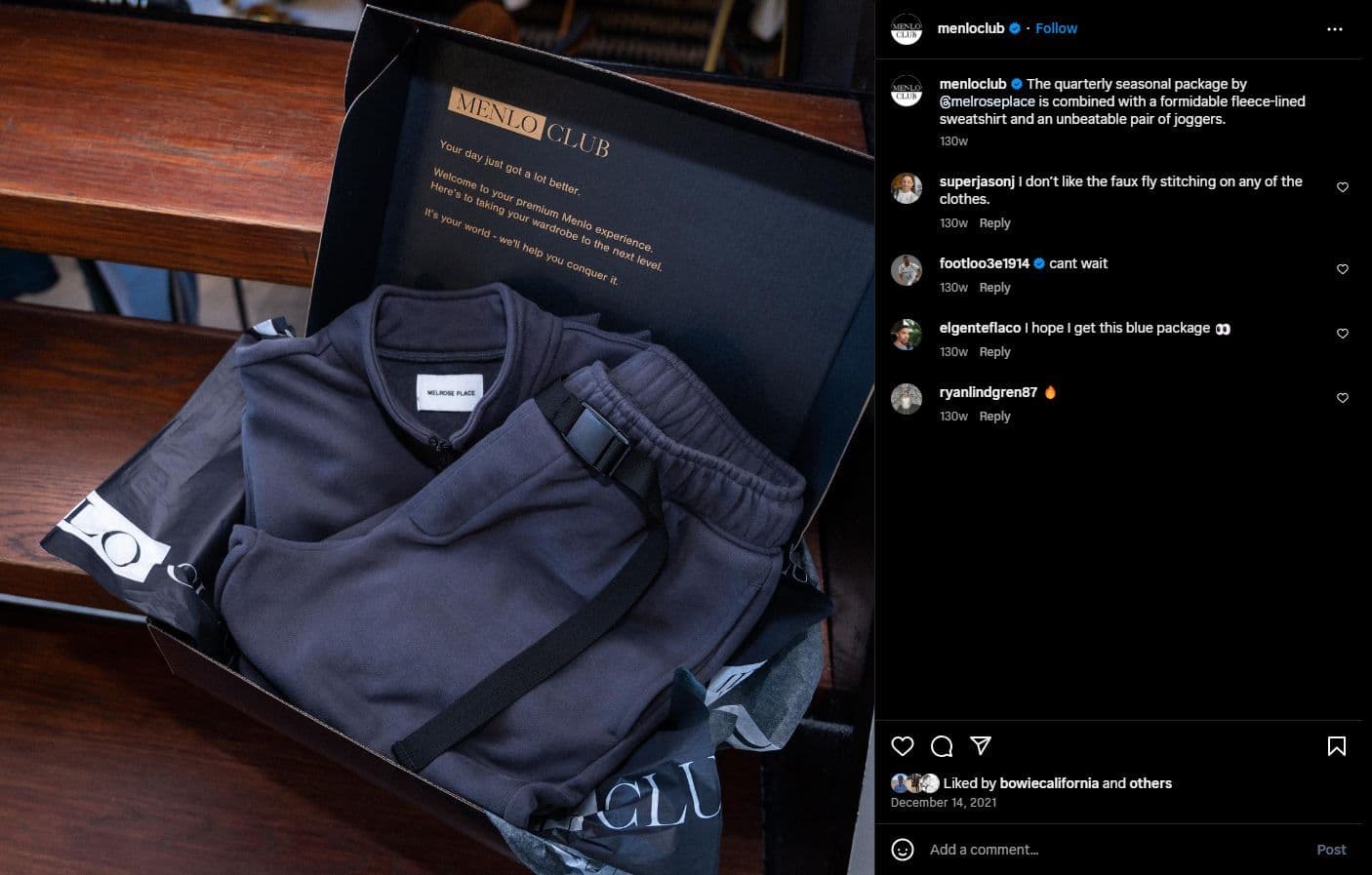 Menlo Club Premium Seasonal product social creative